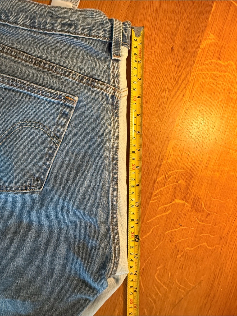 Levi's Two-Tone Light Blue & Dark Blue Cropped Jeans - Picture 8 of 9
